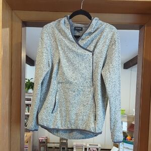 Serra Heathered Gray V-Neck Hoodie